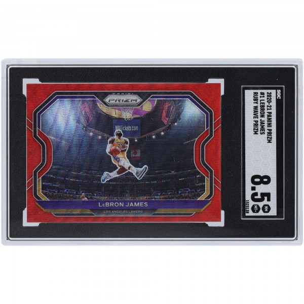 LeBron James Los Angeles Lakers 2020-21 Panini Prizm Ruby Wave Prizm #1 SGC Authenticated 8.5 Card