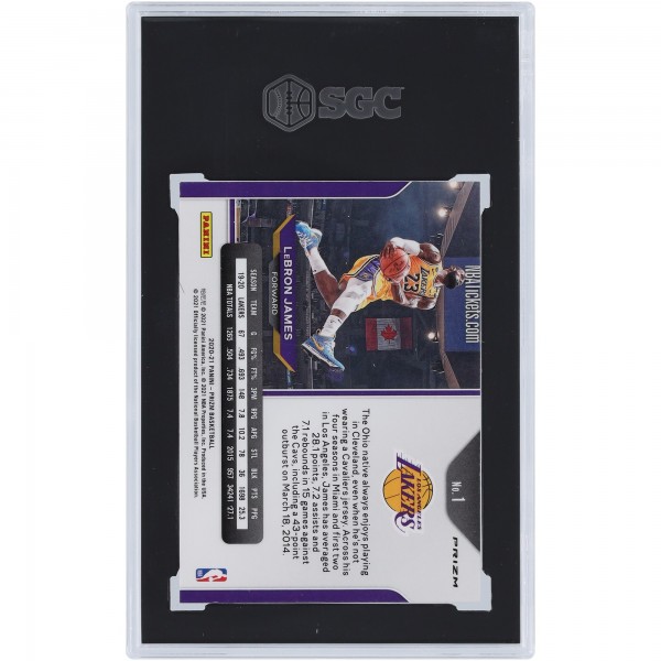 LeBron James Los Angeles Lakers 2020-21 Panini Prizm Silver Prizm #1 SGC Authenticated 8.5 Card