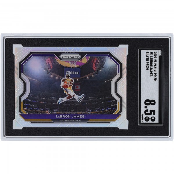 LeBron James Los Angeles Lakers 2020-21 Panini Prizm Silver Prizm #1 SGC Authenticated 8.5 Card