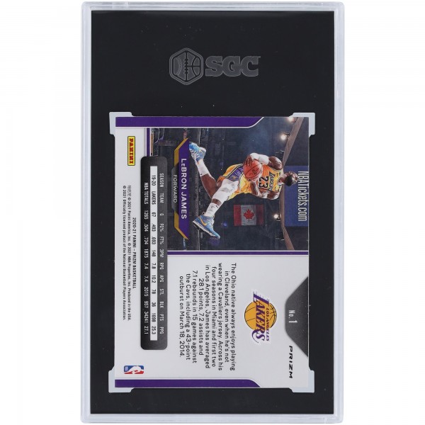 LeBron James Los Angeles Lakers 2020-21 Panini Prizm Ruby Wave Prizm #1 SGC Authenticated 9 Card