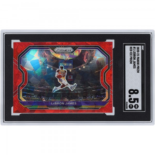 LeBron James Los Angeles Lakers 2020-21 Panini Prizm Red Ice Prizm #1 SGC Authenticated 8.5 Card