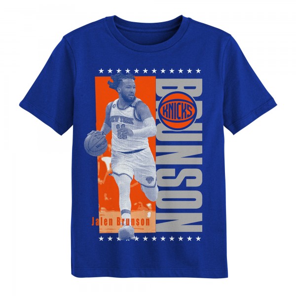 Подростковая New York Knicks Jalen Brunson Outerstuff Royal Answer T-Shirt