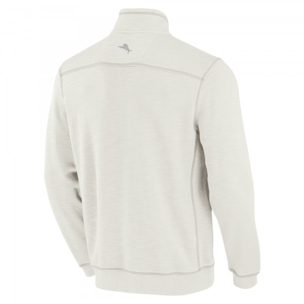 Los Angeles Dodgers Tommy Bahama Cream Sport Tobago Bay Tri-Blend Half-Zip Sweatshirt