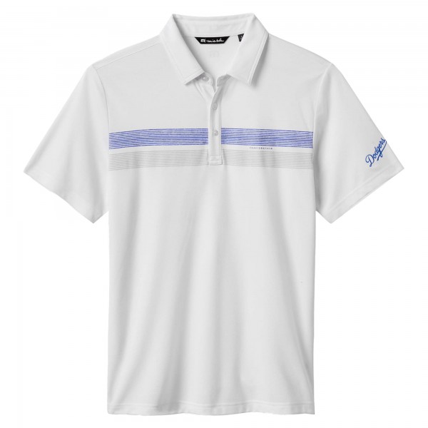 Los Angeles Dodgers TravisMathew White Top Recruit Tri-Blend Polo