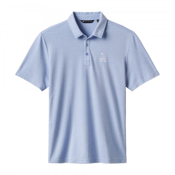 Los Angeles Dodgers TravisMathew Heather Blue Playoff Pitch Tri-Blend Polo