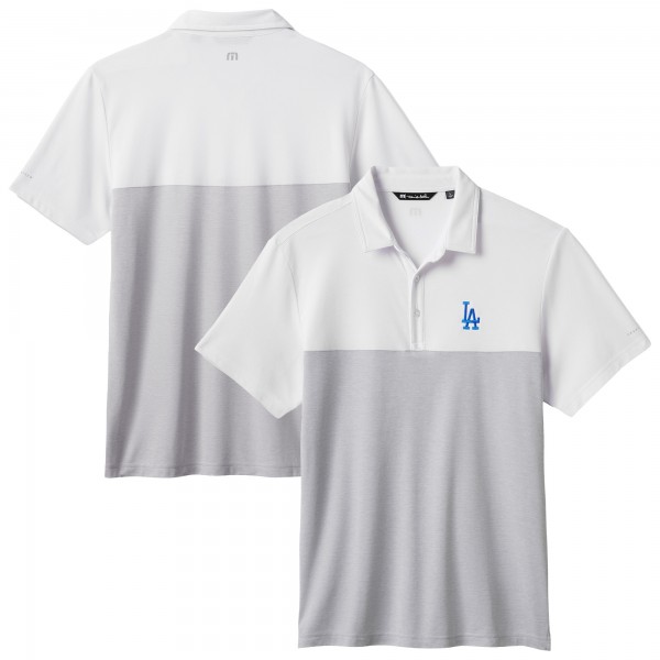Los Angeles Dodgers TravisMathew White/Gray Home Run Leader Tri-Blend Polo