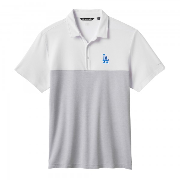 Los Angeles Dodgers TravisMathew White/Gray Home Run Leader Tri-Blend Polo