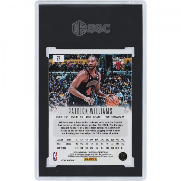 Patrick Williams Chicago Bulls 2023-24 Panini Prizm Deca Black Shimmer Prizm #69 #1/1 SGC Authenticated 9.5 Card