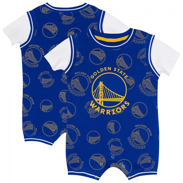 Малышам Golden State Warriors Outerstuff Royal Logo Mania Romper