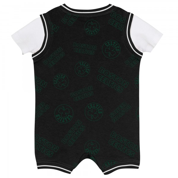 Малышам Boston Celtics Outerstuff Black Logo Mania Romper