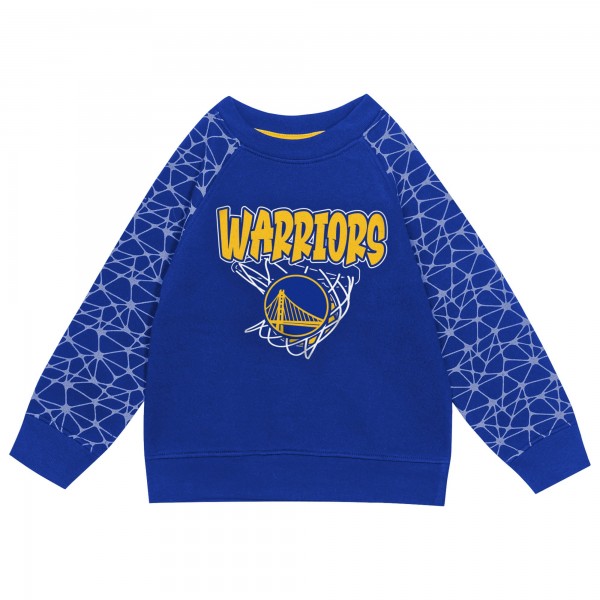 Toddler Golden State Warriors Outerstuff Royal Nothing But Net Fleece Sweatshirt & Pants Set