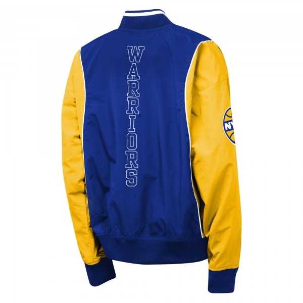 Подростковая Golden State Warriors Outerstuff Royal/Gold Two-Pointer Full-Zip Windbreaker