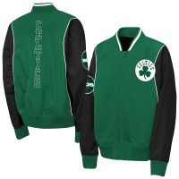 Подростковая Boston Celtics Outerstuff Kelly Green/Black Two-Pointer Full-Zip Windbreaker
