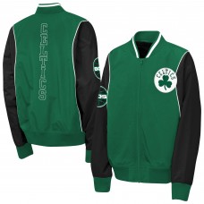 Подростковая Boston Celtics Outerstuff Kelly Green/Black Two-Pointer Full-Zip Windbreaker
