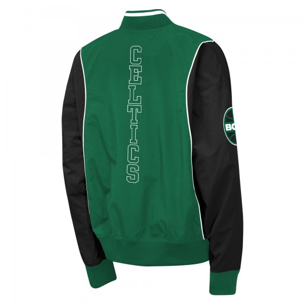 Подростковая Boston Celtics Outerstuff Kelly Green/Black Two-Pointer Full-Zip Windbreaker