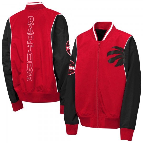 Подростковая Toronto Raptors Outerstuff Red/Black Two-Pointer Full-Zip Windbreaker