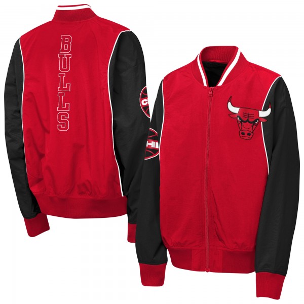 Подростковая Chicago Bulls Outerstuff Red/Black Two-Pointer Full-Zip Windbreaker