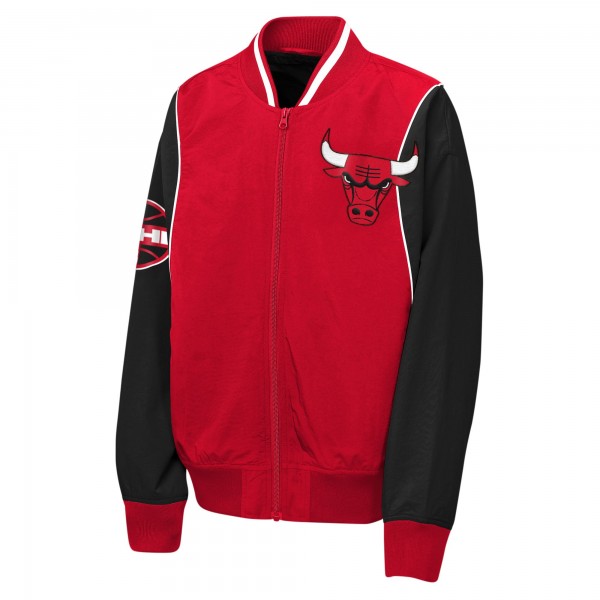 Подростковая Chicago Bulls Outerstuff Red/Black Two-Pointer Full-Zip Windbreaker