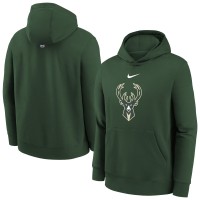 Подростковая Milwaukee Bucks Nike Hunter Green 2025/26 Club Fleece Hoodie