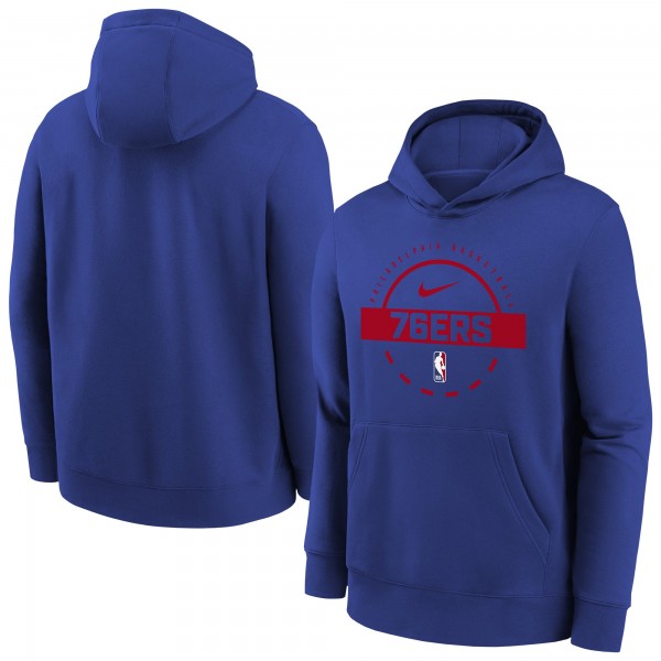 Подростковая Philadelphia 76ers Nike Royal 2025/26 Club Fleece Practice Hoodie