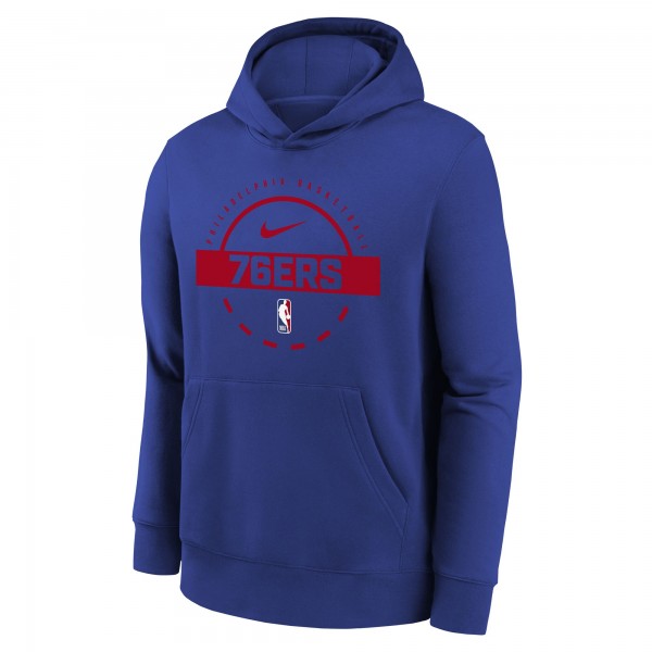 Подростковая Philadelphia 76ers Nike Royal 2025/26 Club Fleece Practice Hoodie