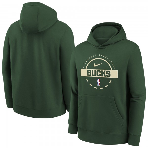Подростковая Milwaukee Bucks Nike Hunter Green 2025/26 Club Fleece Practice Hoodie