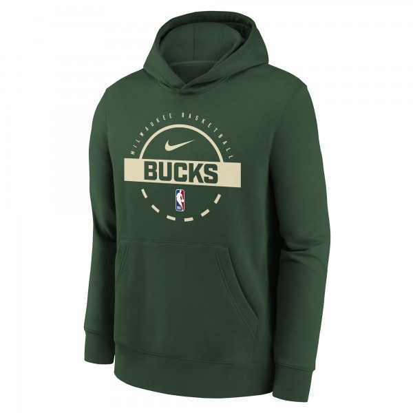 Подростковая Milwaukee Bucks Nike Hunter Green 2025/26 Club Fleece Practice Hoodie