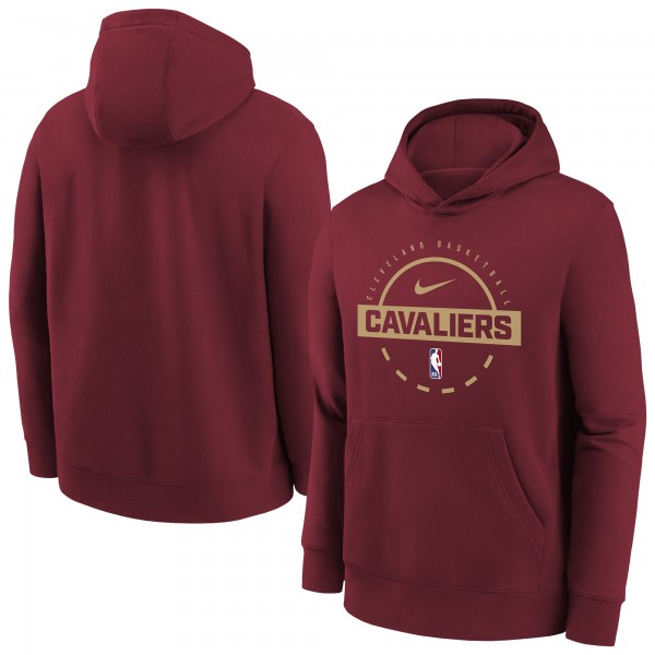 Подростковая Cleveland Cavaliers Nike Wine 2025/26 Club Fleece Practice Hoodie