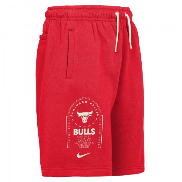 Подростковая Chicago Bulls Nike Red Courtside Club Fleece Shorts