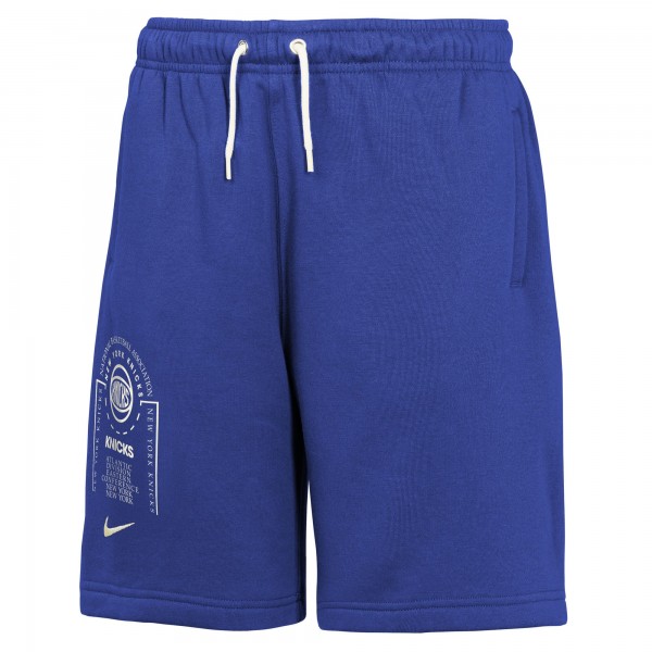 Подростковая New York Knicks Nike Blue Courtside Club Fleece Shorts