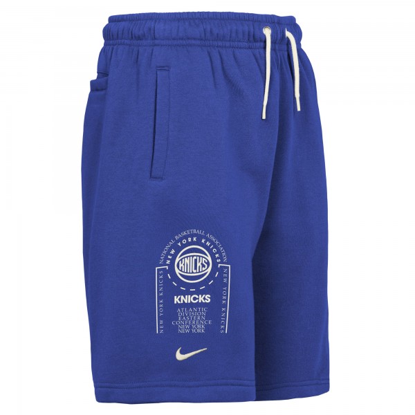 Подростковая New York Knicks Nike Blue Courtside Club Fleece Shorts