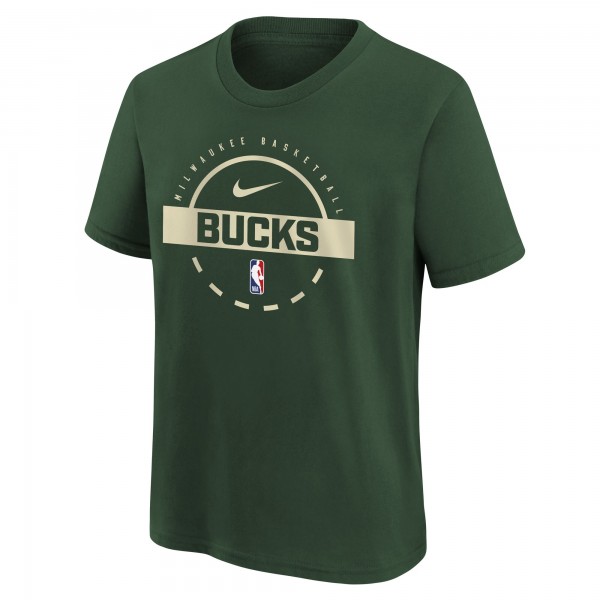 Подростковая Milwaukee Bucks Nike Hunter Green Practice T-Shirt