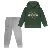 Toddler Milwaukee Bucks Nike Hunter Green Team Logo 2-Piece Club Fleece Hoodie & Sweatpants Set