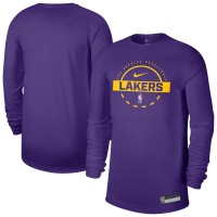 Футболка Los Angeles Lakers Nike Purple 2025/26 On-Court Flare Dri-FIT Practice Long Sleeve Tri-Blend