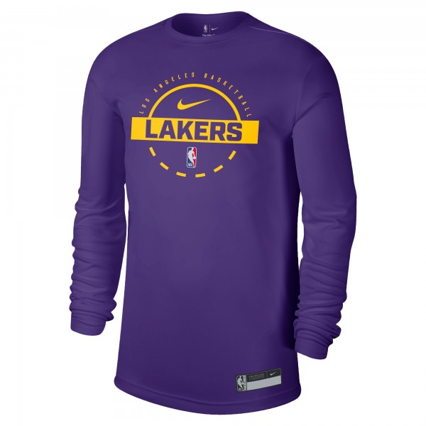 Футболка Los Angeles Lakers Nike Purple 2025/26 On-Court Flare Dri-FIT Practice Long Sleeve Tri-Blend