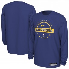 Golden State Warriors Nike Royal 2025/26 On-Court Flare Dri-FIT Practice Long Sleeve Tri-Blend T-Shirt