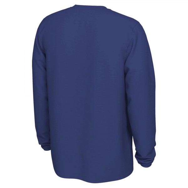 Golden State Warriors Nike Royal 2025/26 On-Court Flare Dri-FIT Practice Long Sleeve Tri-Blend T-Shirt