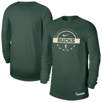 Milwaukee Bucks Nike Hunter Green 2025/26 On-Court Flare Dri-FIT Practice Long Sleeve Tri-Blend T-Shirt