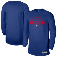 Philadelphia 76ers Nike Royal 2025/26 On-Court Flare Dri-FIT Practice Long Sleeve Tri-Blend T-Shirt