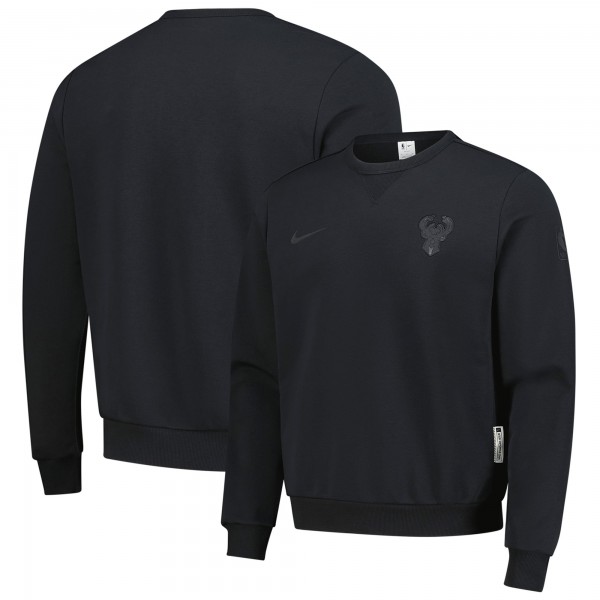 Milwaukee Bucks Nike Black Authentic Standard Issue Travel Dri-FIT Sweatshirt