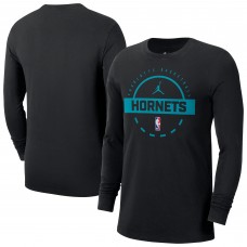 Charlotte Hornets Jordan Brand Black Authentic Long Sleeve Practice T-Shirt
