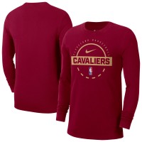 Cleveland Cavaliers Nike Wine Authentic Long Sleeve Practice T-Shirt