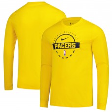 Indiana Pacers Nike Gold Authentic Long Sleeve Practice T-Shirt
