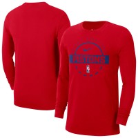 Detroit Pistons Nike Red Authentic Long Sleeve Practice T-Shirt