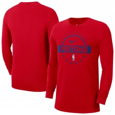 Detroit Pistons Nike Red Authentic Long Sleeve Practice T-Shirt