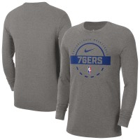 Philadelphia 76ers Nike Charcoal Authentic Long Sleeve Practice T-Shirt