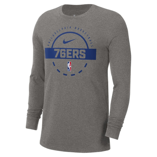 Футболка Philadelphia 76ers Nike Charcoal Authentic Long Sleeve Practice