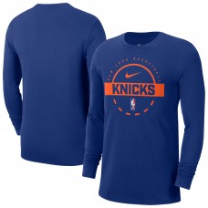 New York Knicks Nike Blue Authentic Long Sleeve Practice T-Shirt