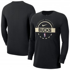 Milwaukee Bucks Nike Black Authentic Long Sleeve Practice T-Shirt