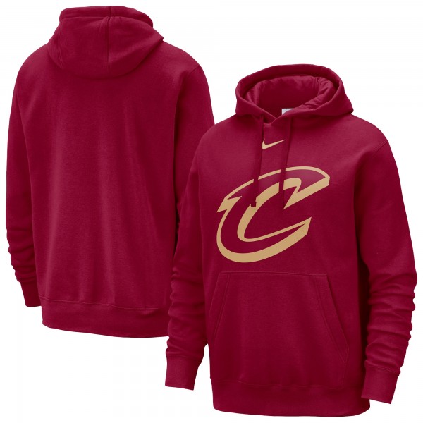 Cleveland Cavaliers Nike Wine Essential Logo Club Pullover Hoodie